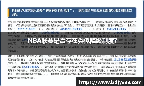 NBA联赛是否存在类似降级制度？